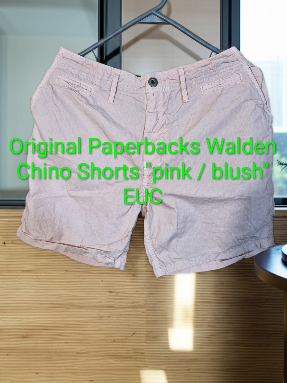 Original Paperbacks Walden Chino Shorts "Pink/Blush" Sz 36 EUC